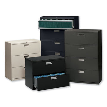 HON® Brigade 600 Series Lateral File, 4 Legal-letter-size File Drawers, 1 Roll-out File Shelf, Putty, 36" X 19.25" X 67" freeshipping - TVN Wholesale
